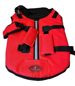 Outback Jack Aussie Life Jacket Dog Safety Vest Flotation Device Red Size XL